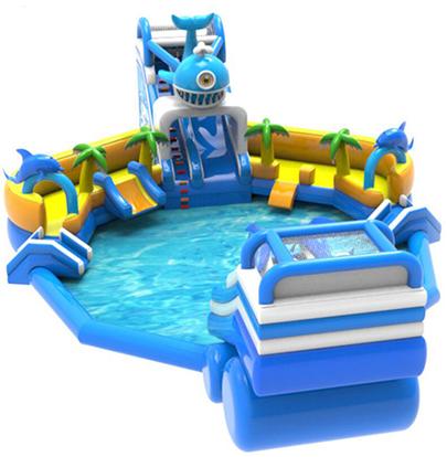 inflatable water park with pool