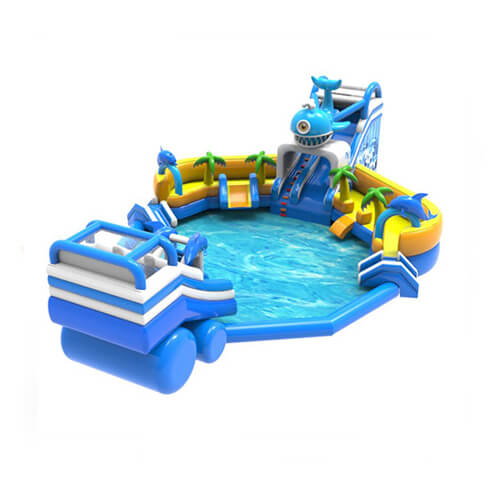 inflatable water park with pool