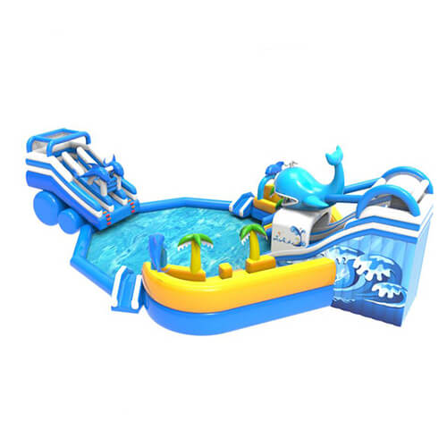 inflatable water park with pool