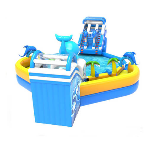 inflatable water park with pool