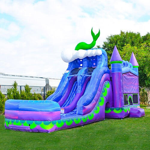 inflatable bounce house water slide