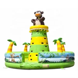 Monkey theme rock climbing wall inflatable for sale