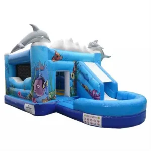 bounce house and slide