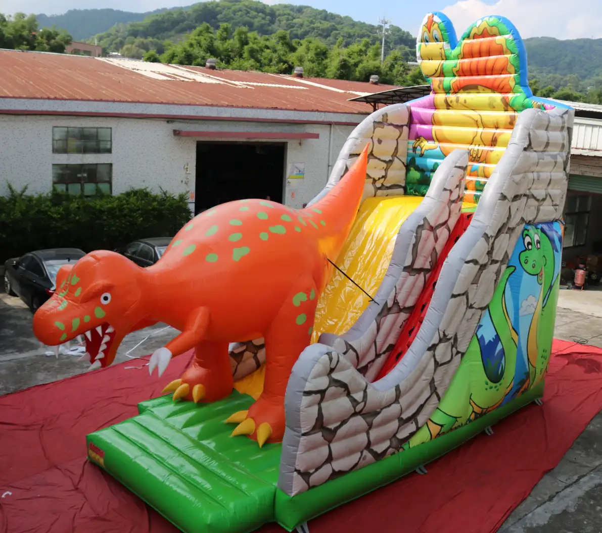 dinosaur inflatable slide